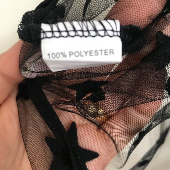 New SHEER VELVET STARS BODY SUIT S/XS - Picture 7 of 8